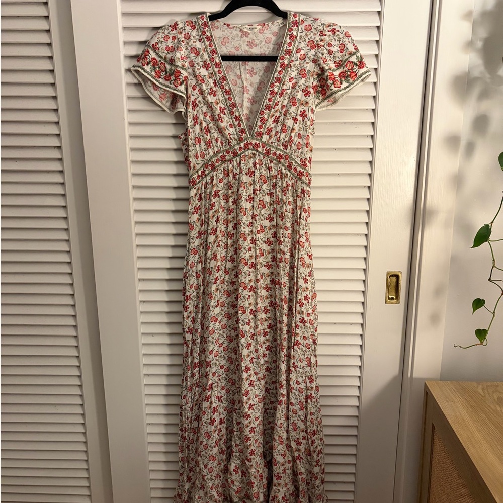 Max Studio Red and White Floral Maxi Dress